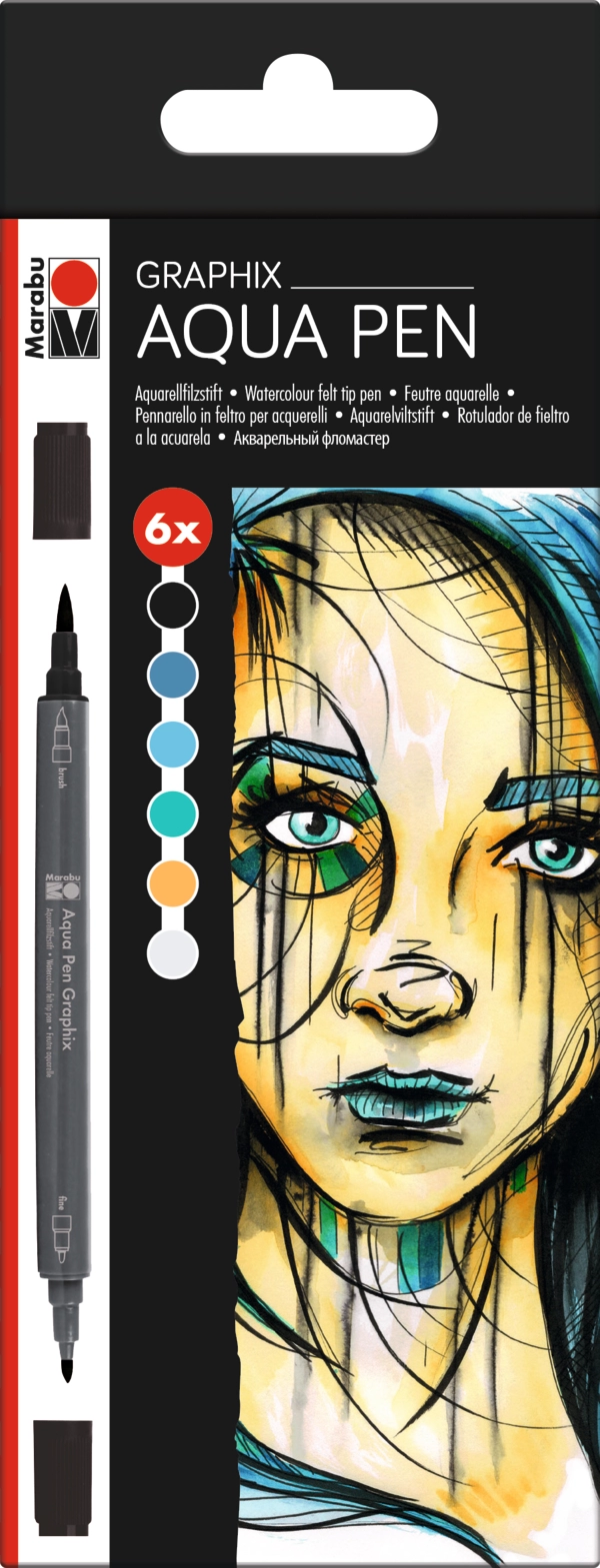 Marabu Aqua Pen Graphix 6pc assortment METROPOLITAN