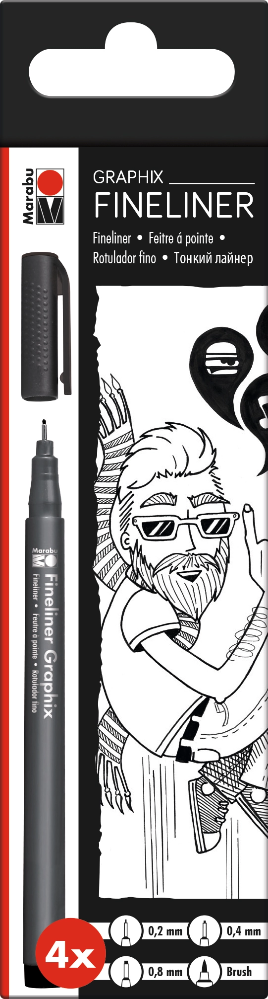 Marabu Fineliner Graphix  4pc assortment
