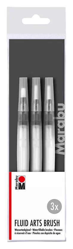 Marabu water-fillable brush set, 3 brushes
