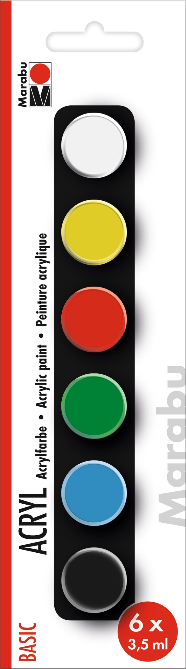 Marabu Acrylic Paints set BASIC, 6 x 3,5 ml