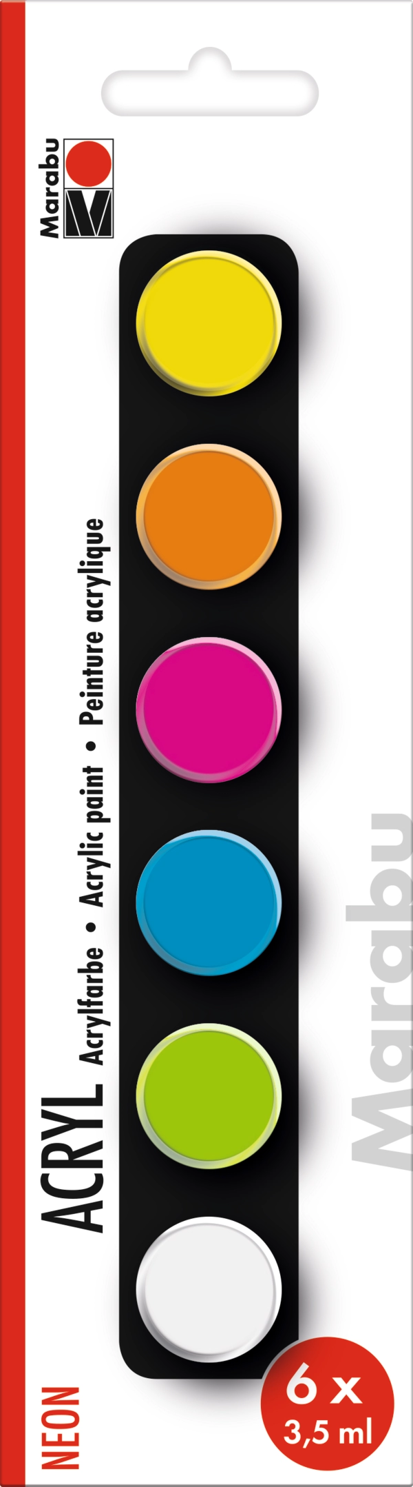 Marabu Acrylic Paints set NEON, 6 x 3,5 ml
