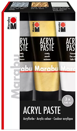Marabu Acrylic paste 3pc assortment, 3 x 100 ml