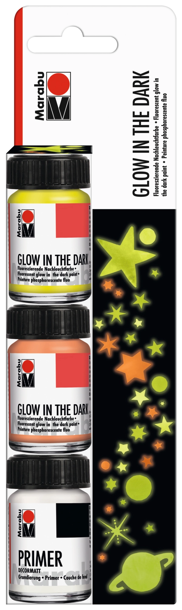 Marabu GLOW IN THE DARK set STARS
