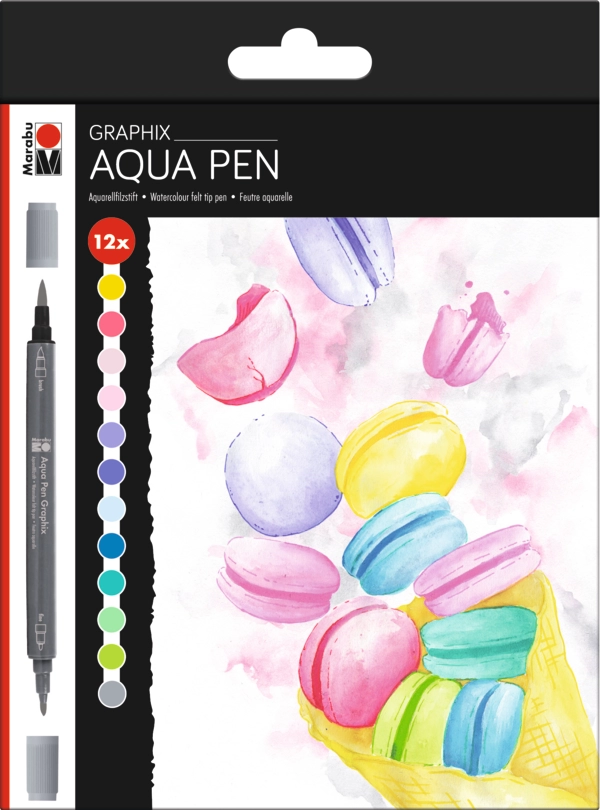 Marabu Aqua Pen Graphix 12pc assortment ICE ICE BABY