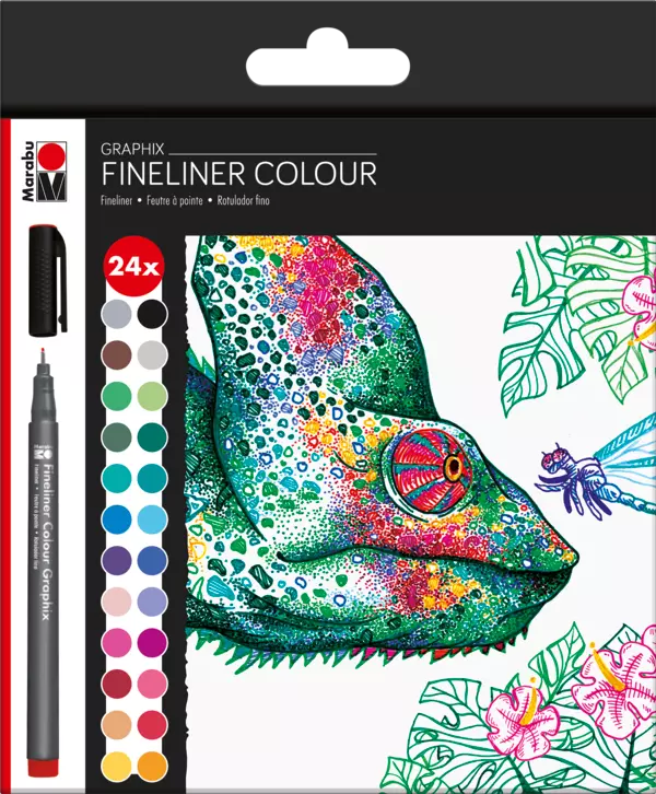 Marabu Fineliner Color Graphix 24pc assortment HYPNOTIZE