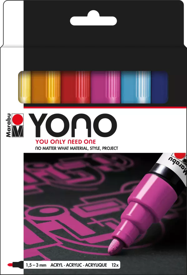 Marabu YONO Marker set, 12 x 1.5-3 mm