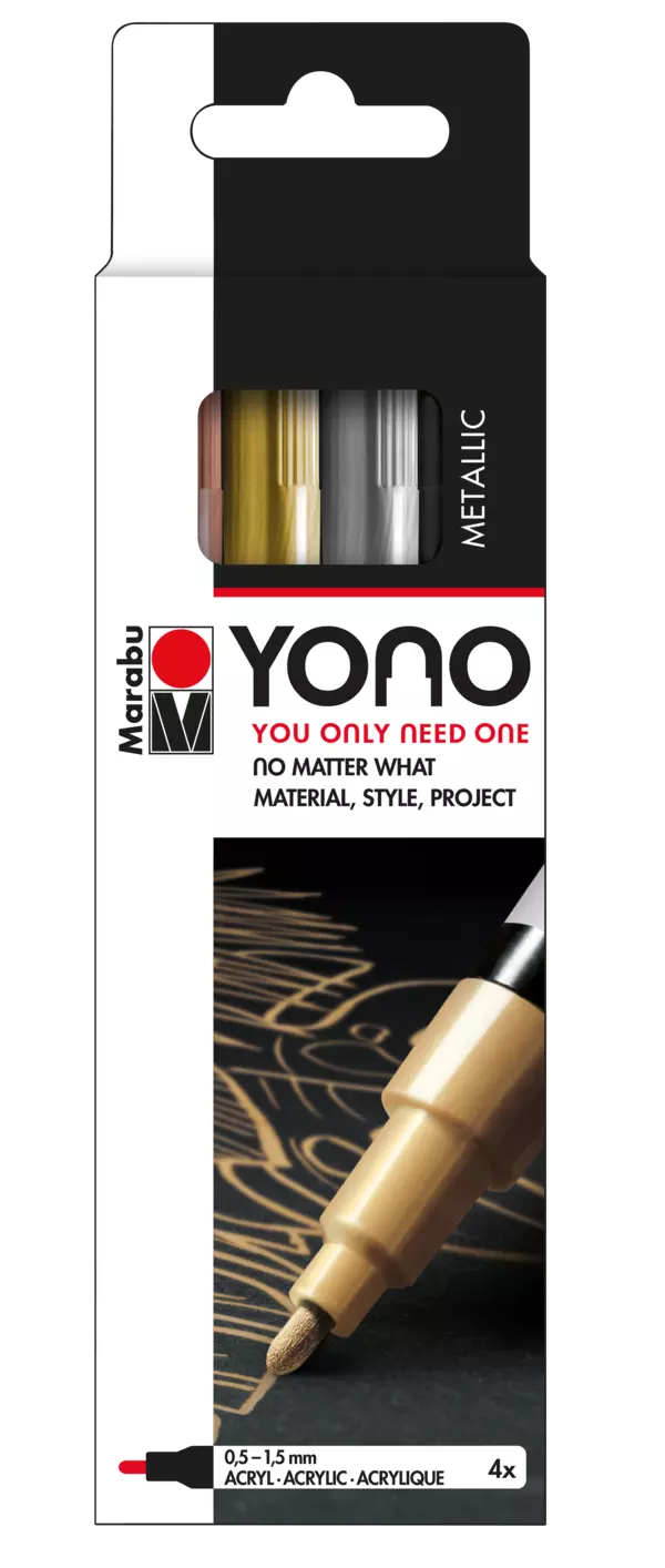 Marabu YONO Marker set METAL ,4 x 0.5-1.5 mm