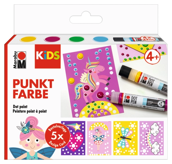 Marabu KiDS Dot Pen Set "Unicorn", 4 x 25 ml