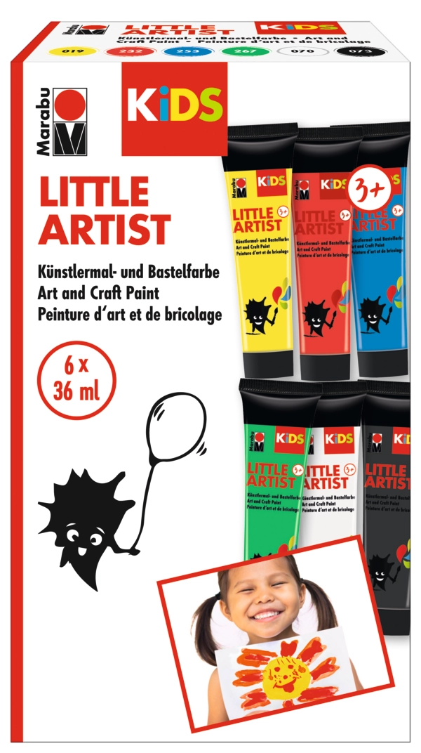 Marabu KiDS Little Artist 6 colour assortment, 6 x 36 ml