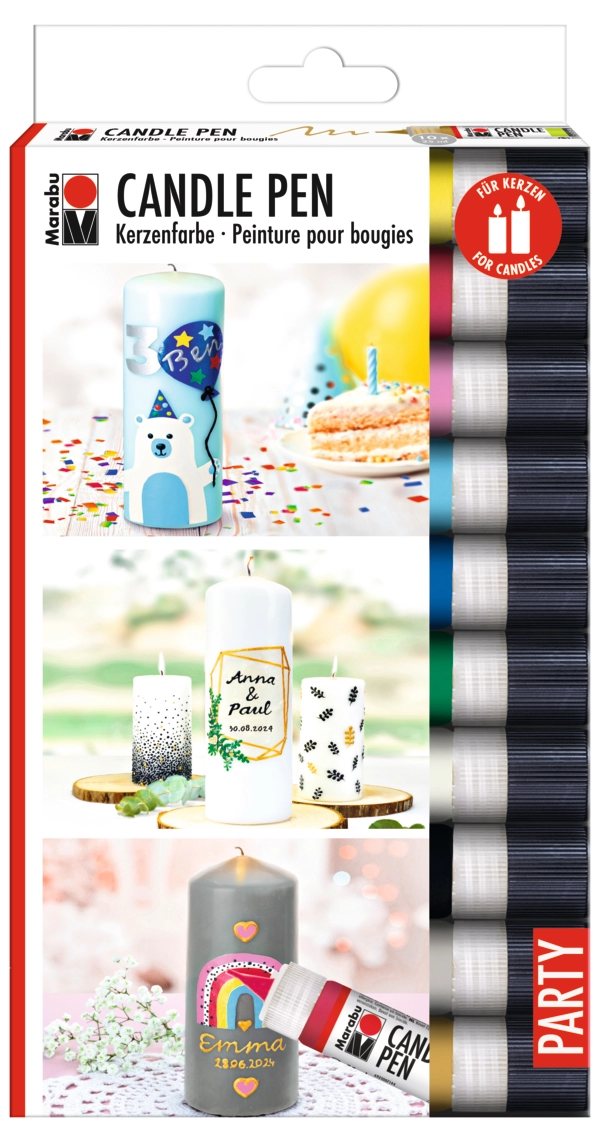 Marabu Candle Liner set PARTY, 10 x 25 ml