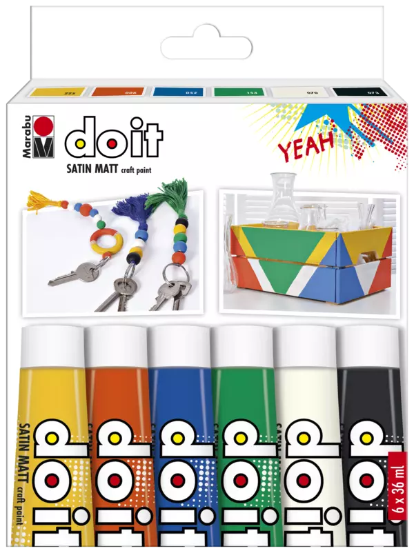 Marabu DO IT Craft Paint 6pc assortment, 6 x 36 ml