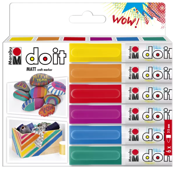 Marabu DO IT Craft Marker 6pc assortment, 6 x 2-3 mm