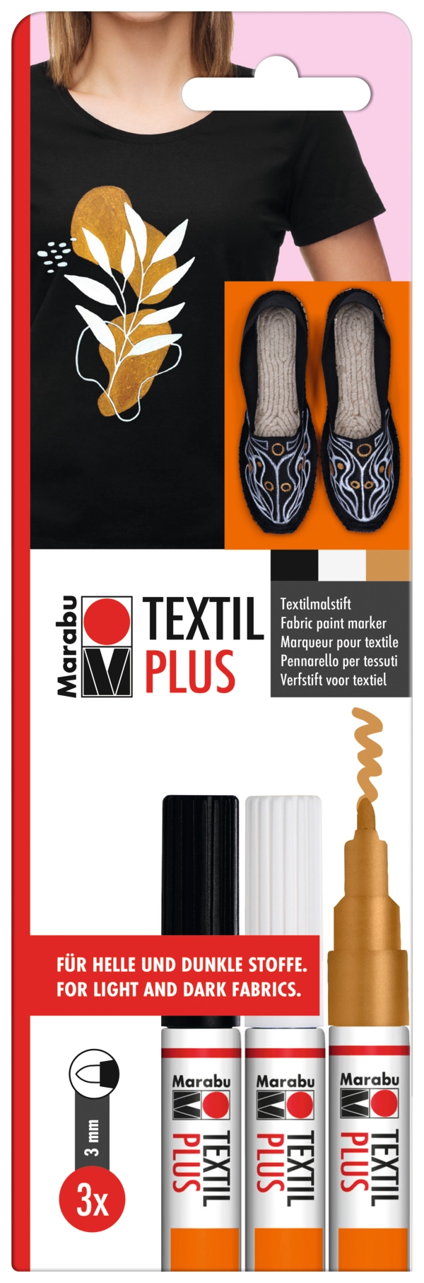 Textil Painter plus 5er-Sort, 3 x 3 mm