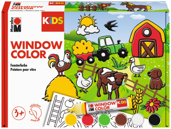 Marabu KiDS Window Color set "Bauernhof", 6 x 25 ml