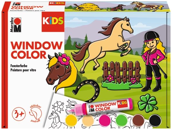 Marabu KiDS Window Color Set "Ponyhof", 6 x 25 ml