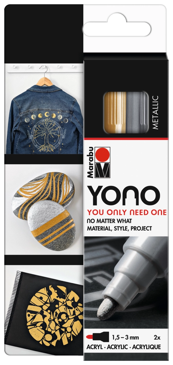Marabu YONO Marker set METAL, 2 x 1,5-3 mm