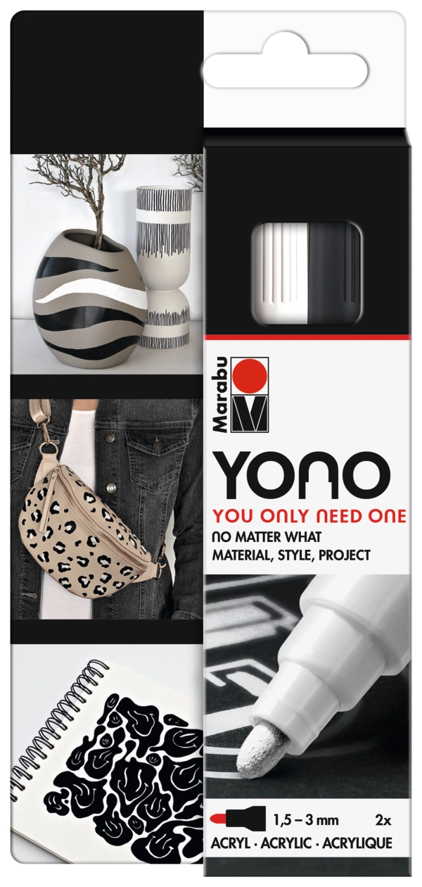 Marabu YONO Marker set B/W, 2 x 1,5-3 mm
