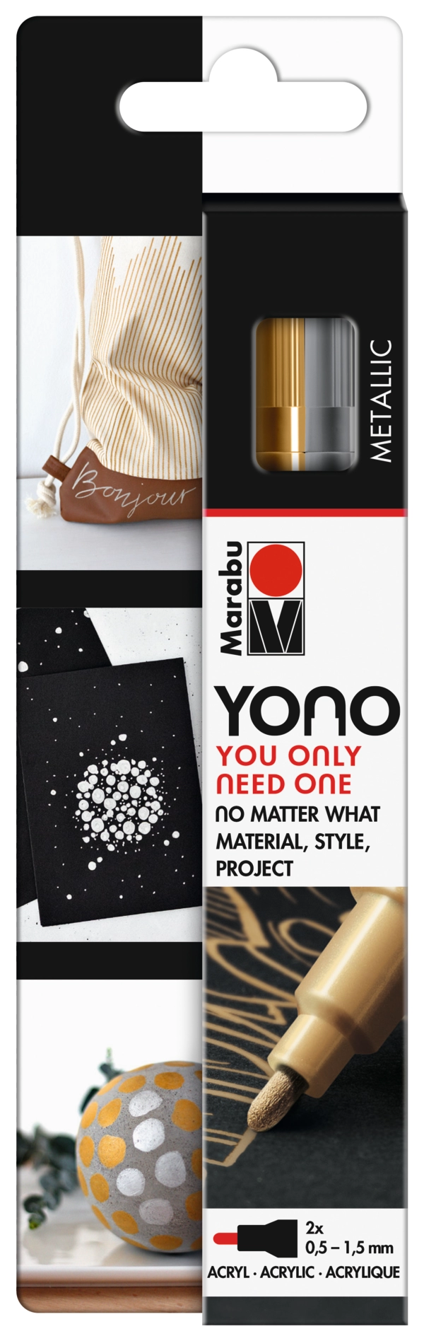 Marabu YONO Marker set METAL, 2 x 0,5-1,5 mm